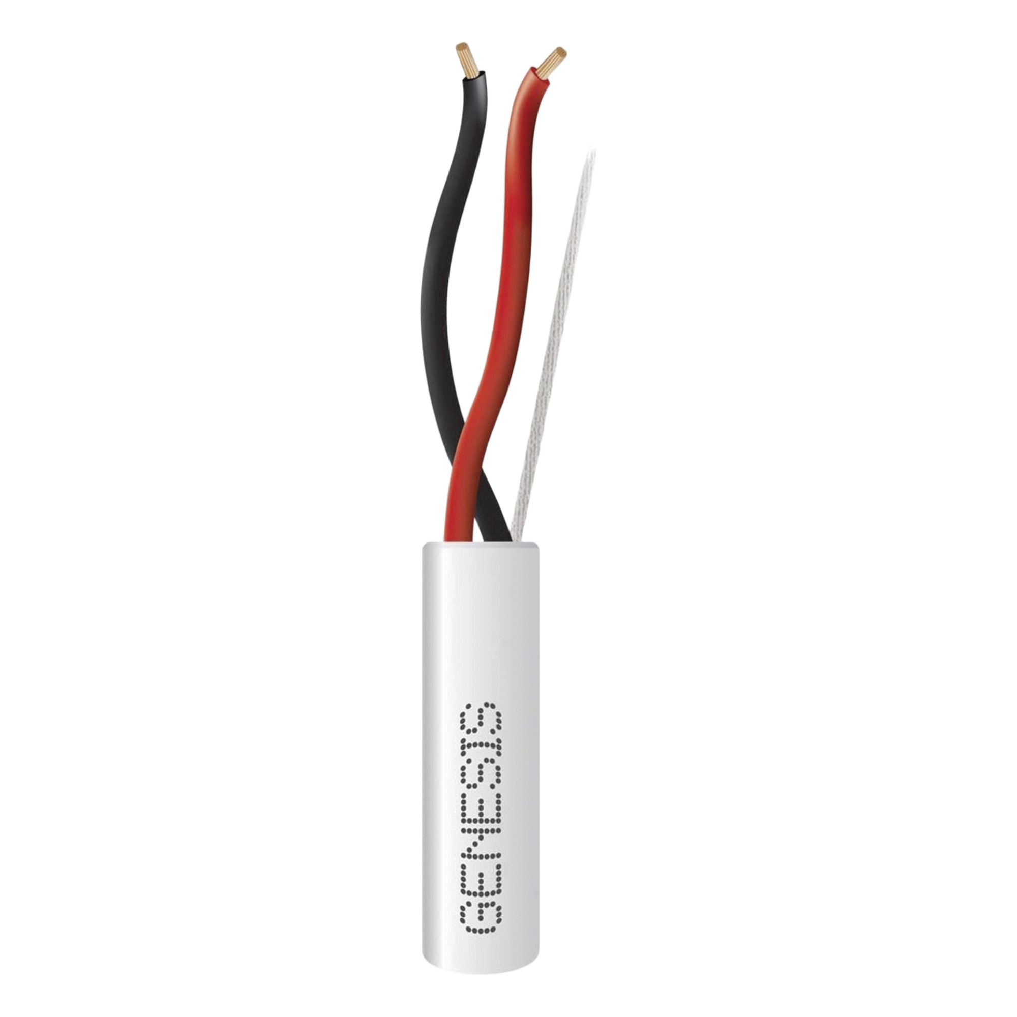 Bobina de 305 Metros (1000 Pies) de Cable / 2 x 16 AWG / Riser / Tipo CMR-CL3R / Color Blanco / Para Aplicaciones de Alarmas de Intrusión, Control de Acceso, Automatización, Interfonos y TV Porteros — GENESIS · SKU 2121-1101/1000