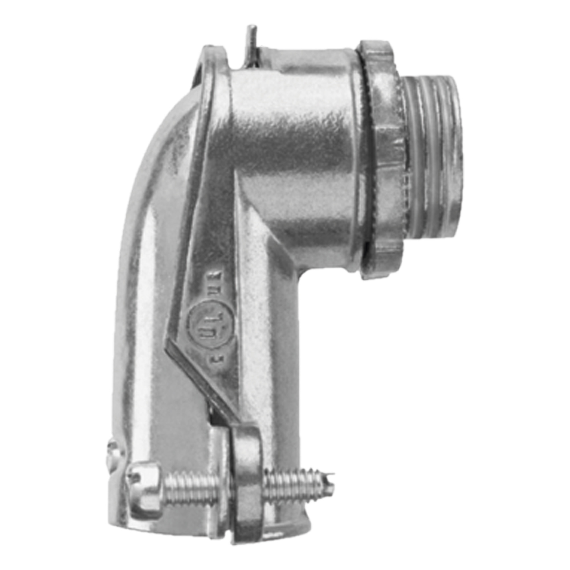 Conector curvo para tubo flexible 3/4" (19 mm) — ANCLO · SKU ANC-FXC-34