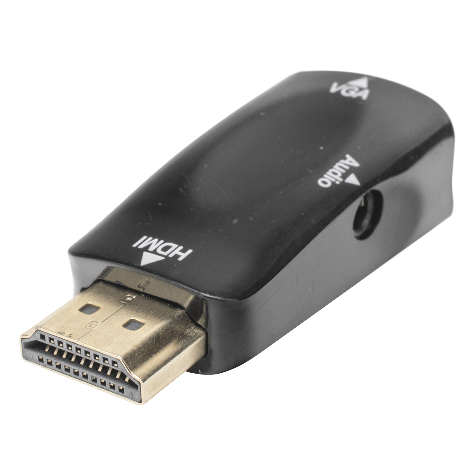 Adaptador (Convertidor) HDMI a VGA / HDMI Macho a VGA Hembra / Resolución 1920x1080 @ 60Hz / Adaptador de Audio de 3.5 mm / Chapado en Níquel — EPCOM POWERLINE · SKU HDMI-VGA