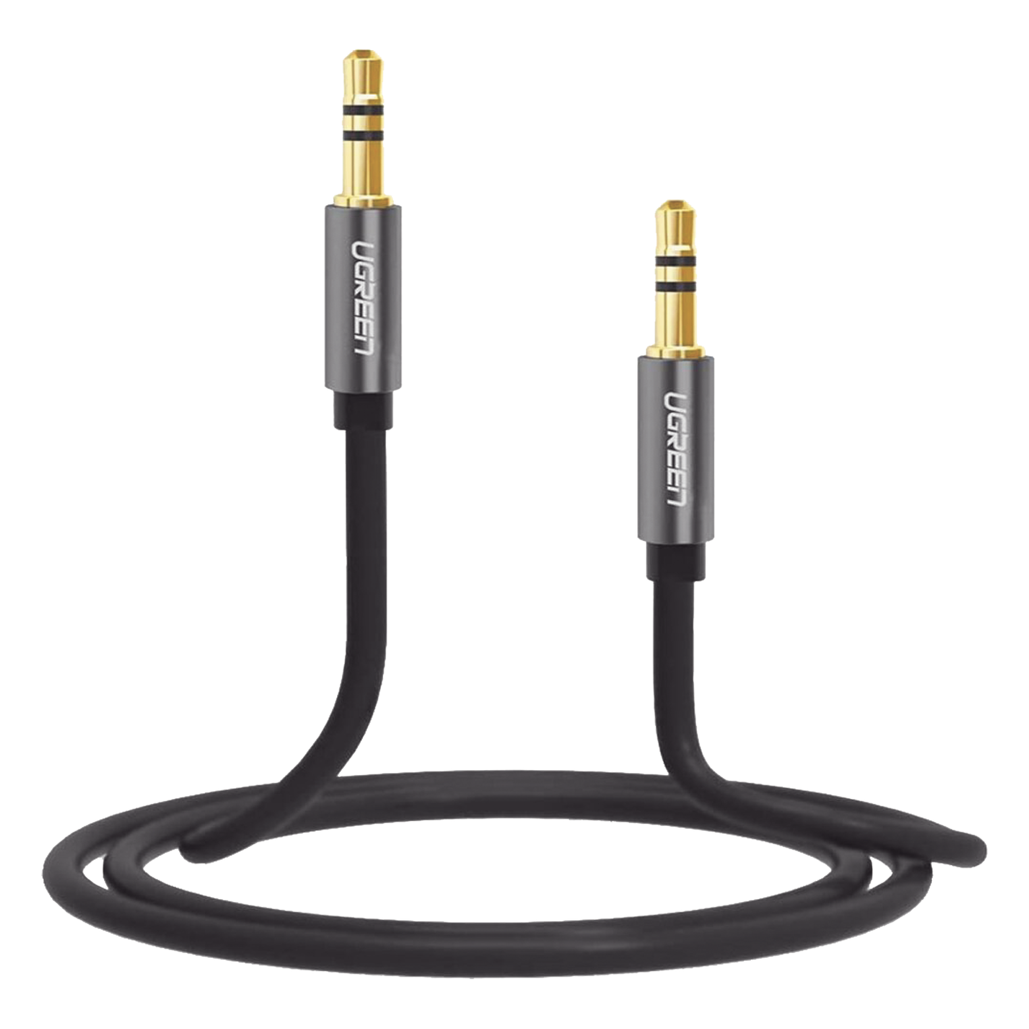 Cable Auxiliar 5 Metros / Conector 3.5mm a 3.5mm / Macho a Macho / Cubierta de TPE / Carcasa de Aluminio / Color Negro