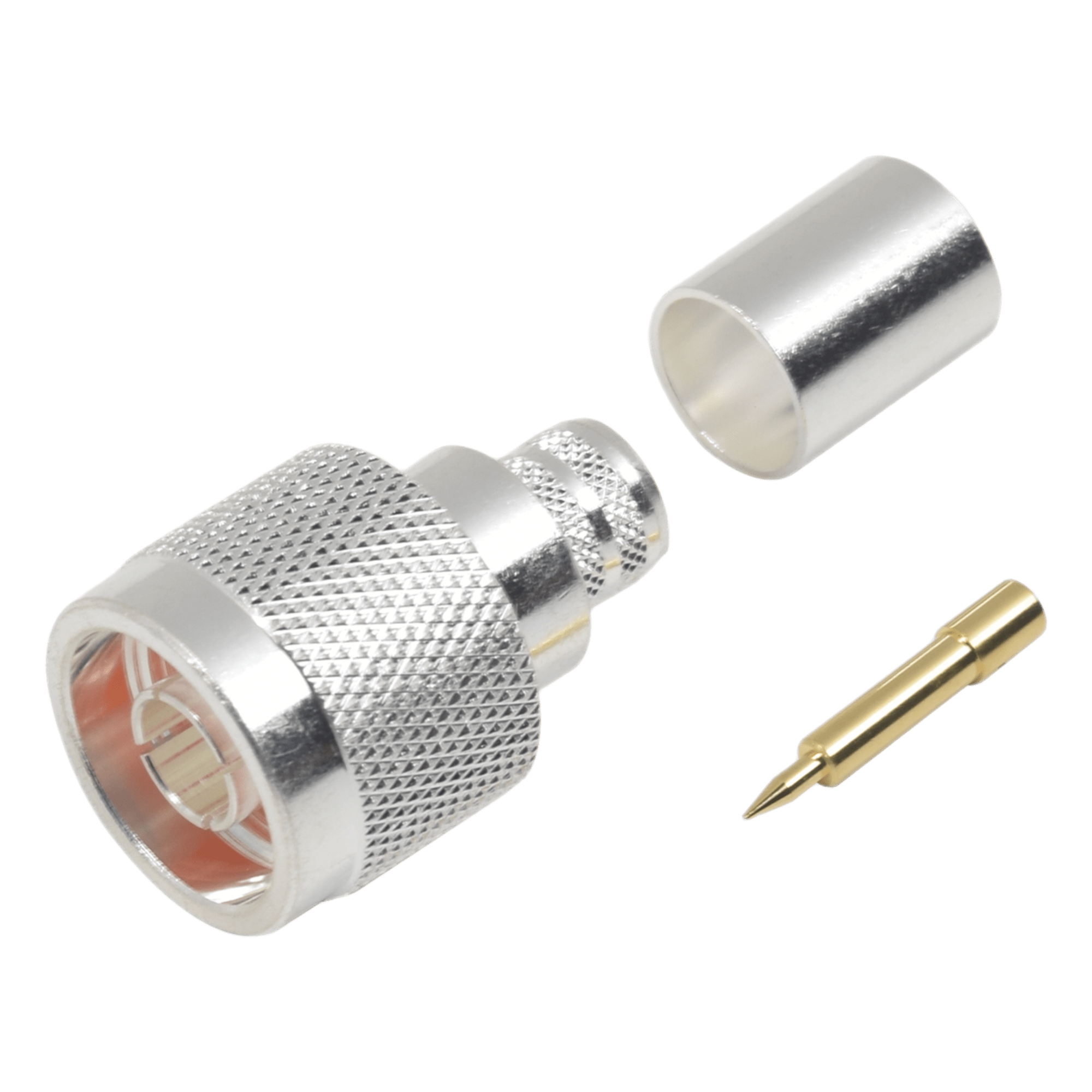 Conector N Macho de Anillo plegable para cables LMR-400, 9913, CNT-400, RG8/U-SYS, RFLASH-1113, 8214. — RF INDUSTRIES,LTD · SKU RFN-1006-3I