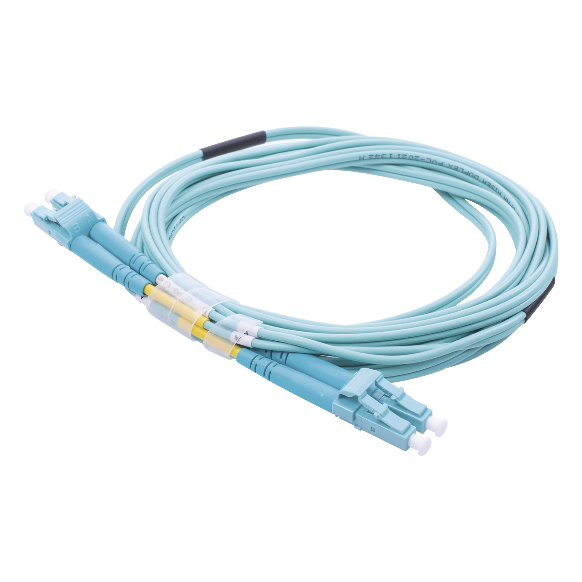 Jumper de Fibra Óptica Multimodo OM3 50/125 LC-LC OFNR (Riser), 2.0 mm, Dúplex, Aqua, 3 Metros (9.84 Pies) — LINKEDPRO BY EPCOM · SKU LP-FOM3-LCLC-R03