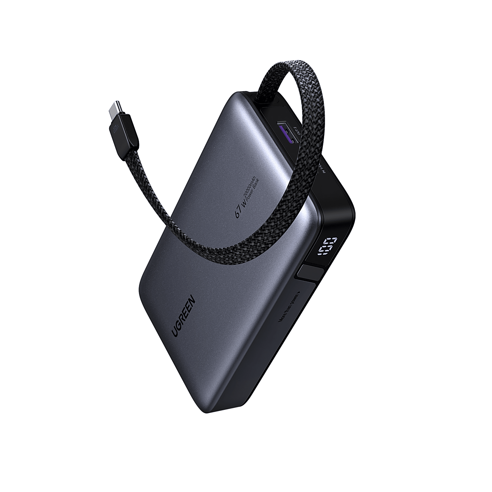 Cargador Rápido GaN 65W 2C1A / Tecnología GaN / Puerto USB-C 65W Max PPS / Puerto USB-A 22.5W Max / Protecciones Múltiples / Material PC+ABS UL94-V0 / Cable 1.5-2 metros