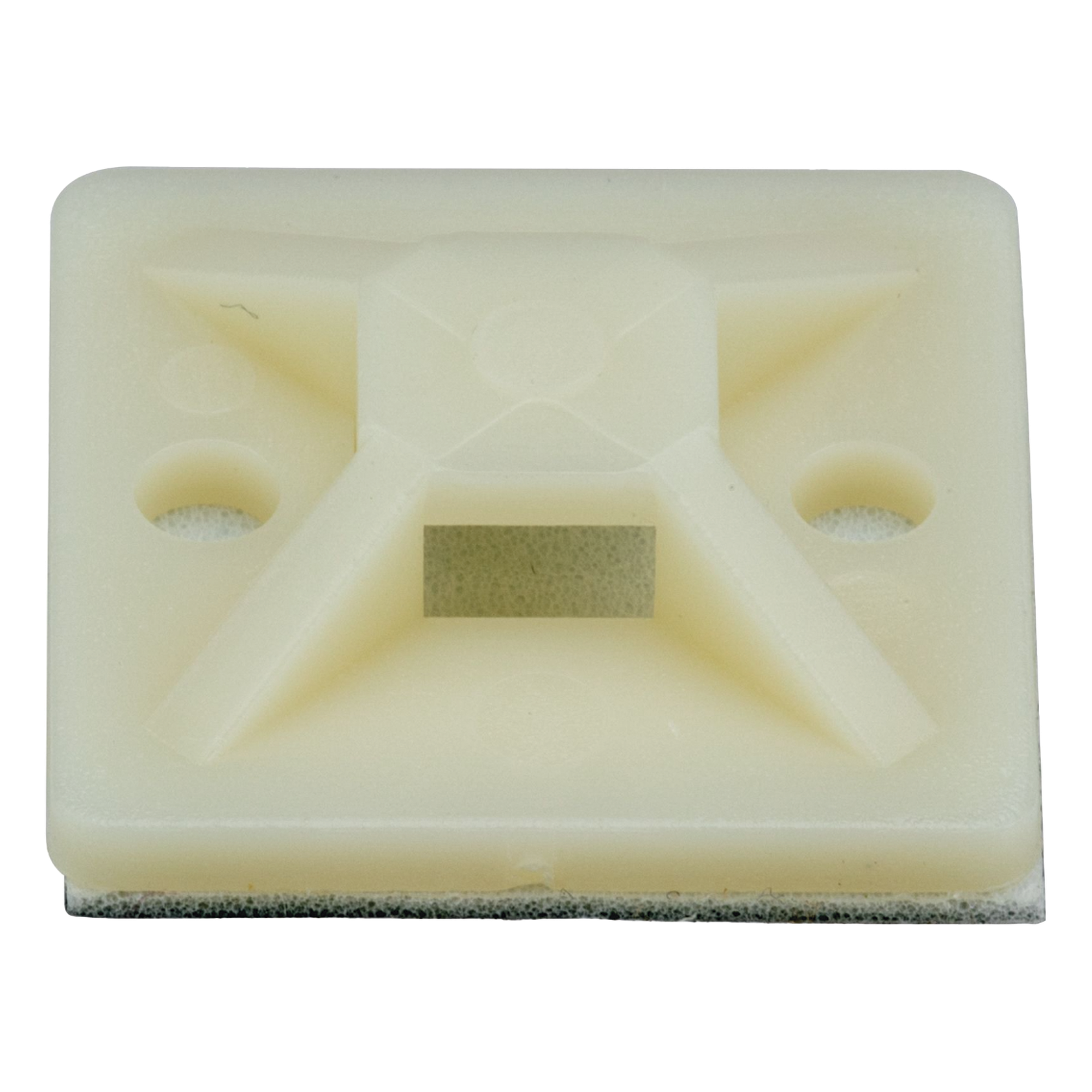 Montaje-Sujetador Adhesivo STRONGHOLD de 4 Vías de 3/4" x 3/4" x 1/4", Color Natural,  Nylon 6.6 Retardante de Llamas V-2, Paquete de 100pz — PANDUIT · SKU SMP12A-C