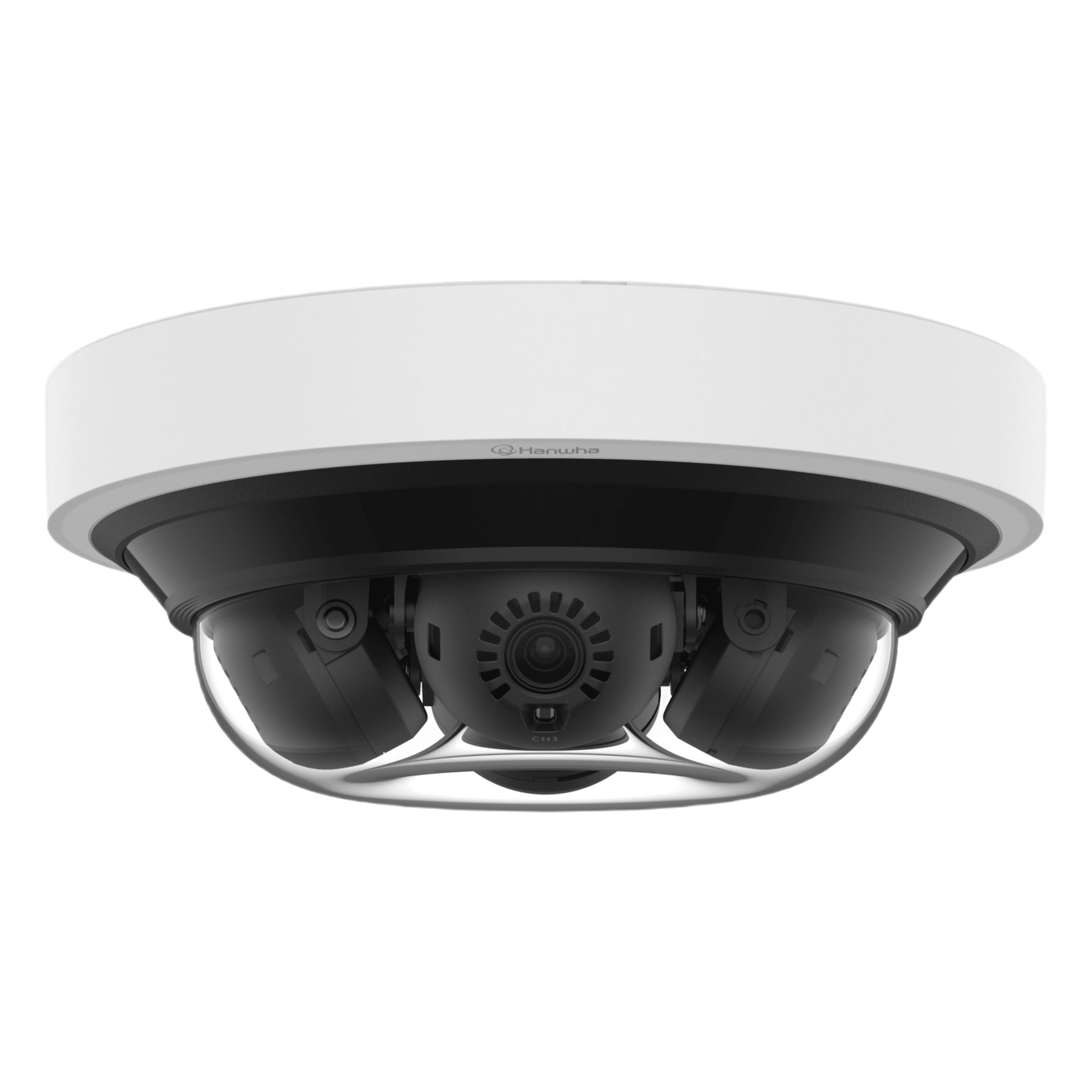 Camara IP Multisensor 16MP (4 Sensores de 4MP)/ WDR 120DB/ Lente fijo 3.19mm/ Inteligencia Artificial/ POE+/ IP66/ NEMA 4X/ IK10/ MICROSD/ IR 15M/ NDAA — Hanwha Techwin Wisenet · SKU PNM-C16013RVQ