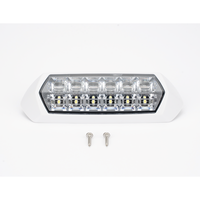 Luz de Advertencia de 12 LED, Top Rojo 6 LED , Bottom Blanco 6 LED, Lente Transparente, SAE