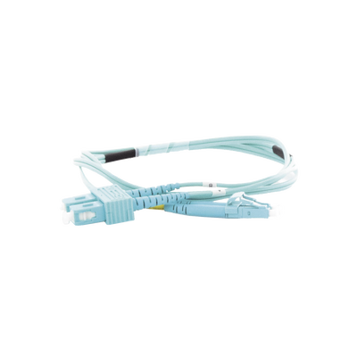 Jumper de Fibra Óptica Multimodo OM3 50/125 LC-SC OFNR (Riser), 2.0 mm, Dúplex, Aqua, 1 metro (3.28 pies)