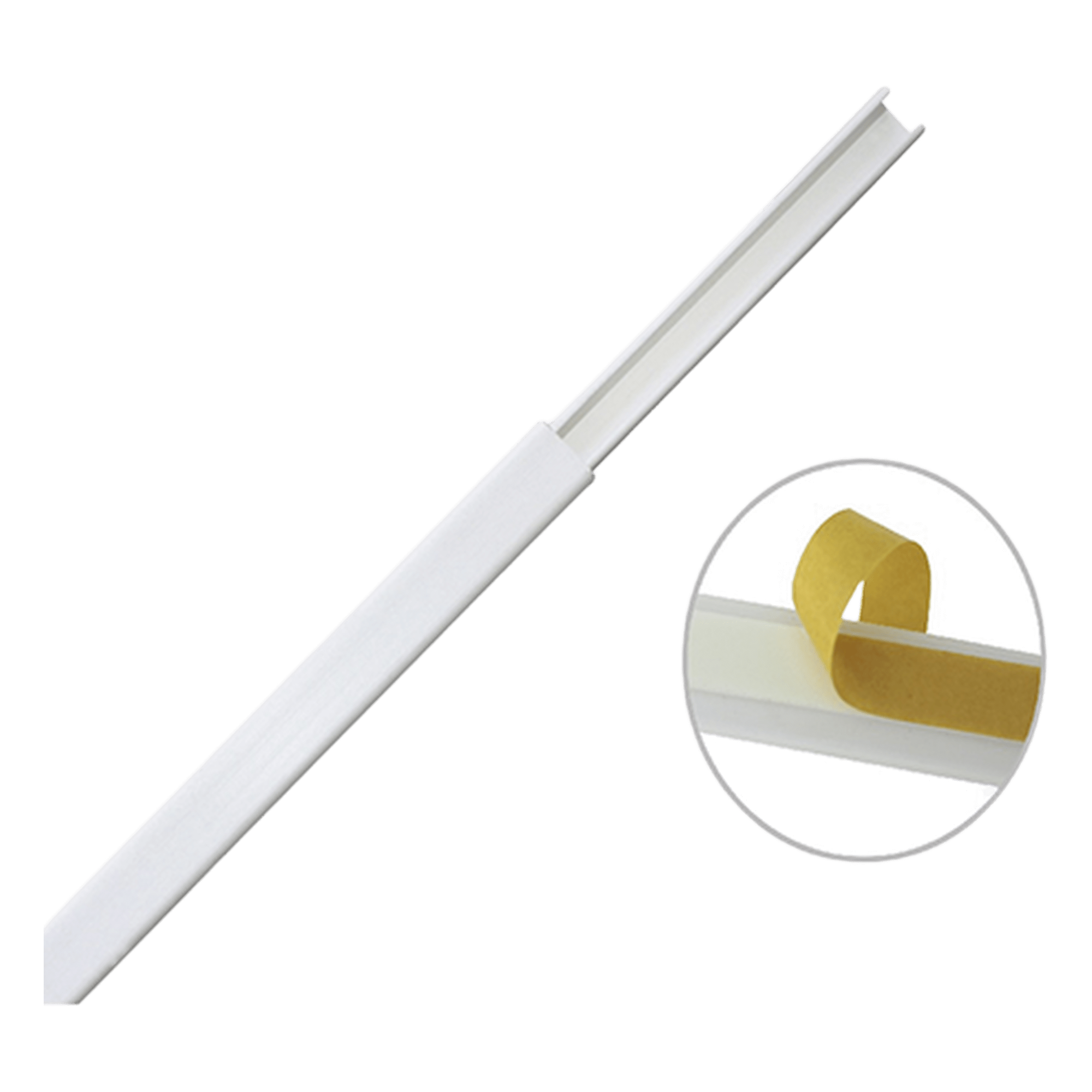 Canaleta color blanco de PVC auto extinguible, de una vía, 12 x 8 mm tramo de 6 pies con cinta adhesiva (5000-21252) — THORSMAN · SKU TMK-0812-CC