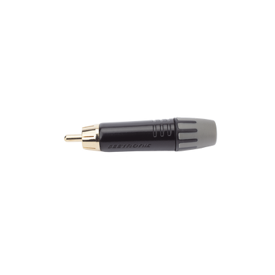 Conector Macho RCA | Carcasa Enchapada en Negro | Contacto Enchapado en Oro | Cable OD 3.5-6.5mm