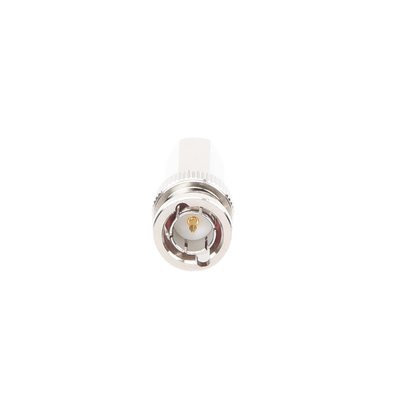 Conector BNC Macho de Ensamble Roscable (Hex.) en Sentido de las Manecillas de Reloj para Cable Coaxial RG-59/U, Níquel/ Oro/ Delrin.