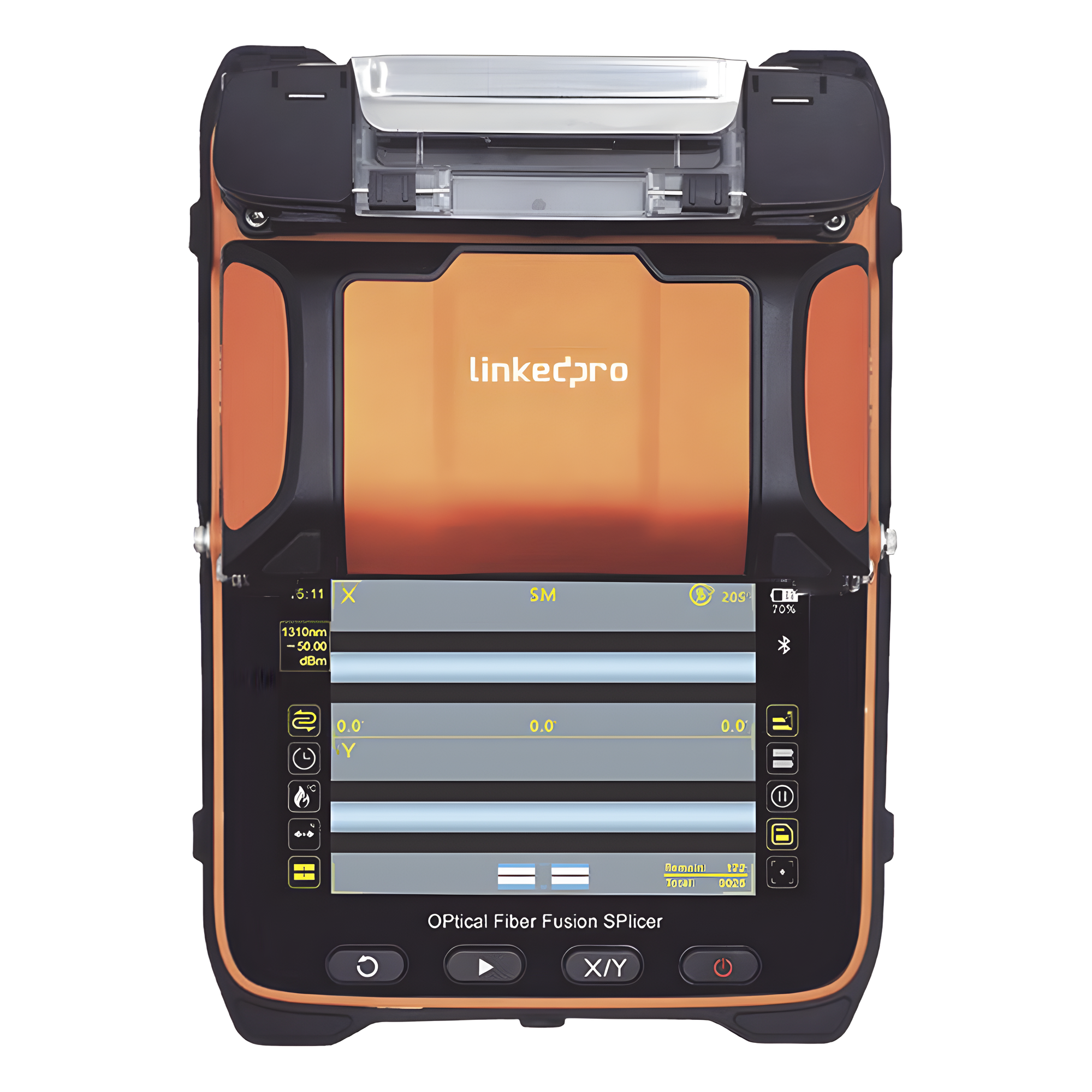 Fusionadora de Fibra Óptica Multimodo y Monomodo / 6 Motores / Alineación por Núcleo / OPM + VFL / Capacitación Remota Gratuita — LINKEDPRO BY EPCOM · SKU LP-FS-PRO-900