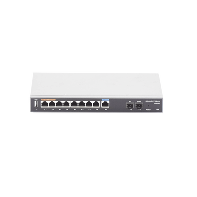 Router Gigabit VPN / Balanceador de cargas / 60,000 sesiones NAT / 9 puertos 10/100/1000 Mbps + 2 puertos SFP (WAN/LAN) / 1 puerto entrada PoE(af/at) / 2 puertos salida PoE (af/at) / Compatible con GWN Cloud.