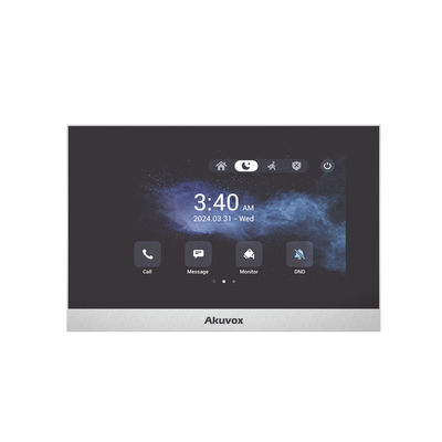 Monitor ANDROID / Soporta APP Android / Pantalla Touch Screen LCD 7" / WiFi / Punto WIFI / Bluetooth / PoE / SIP / 8 Entradas de Alarma / 1 Salida de Relé / Comunicación con App de Familiares / Administración 100 % en la Nube
