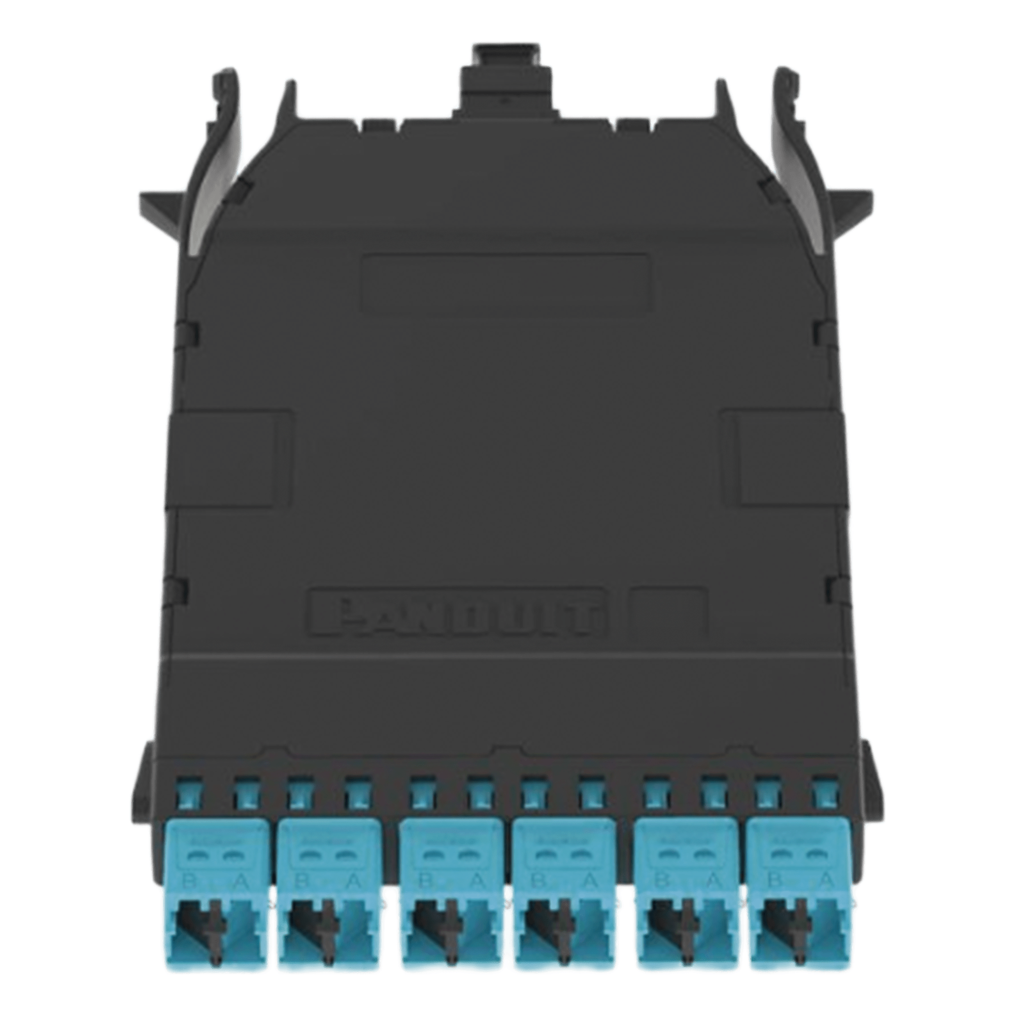 Cassette HD Flex Para 12 Fibras Multimodo OM4, de MPO a 6 Conectores LC Duplex, Color Aqua — PANDUIT · SKU FHCZO-12-10U