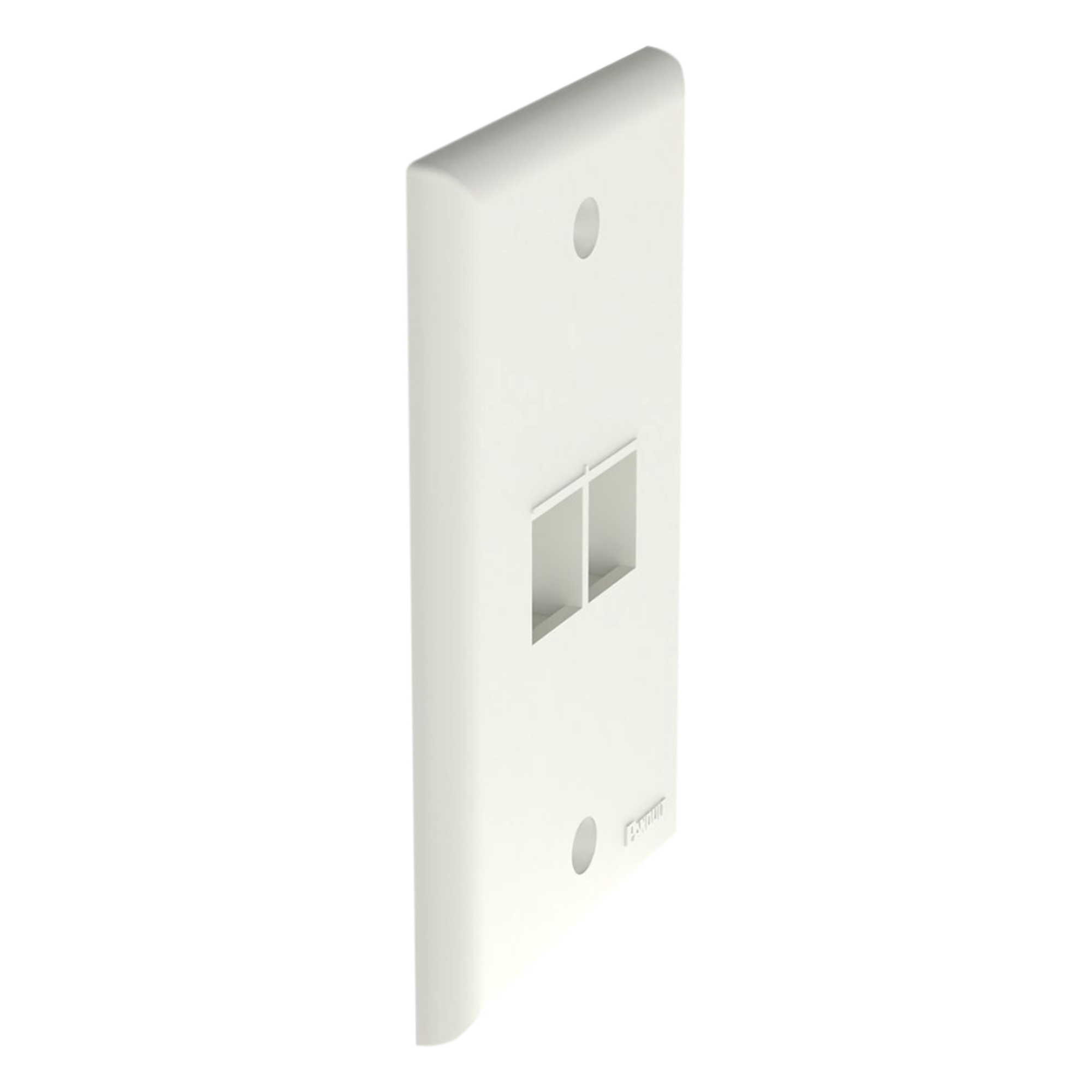 Placa de Pared Vertical / 2 Puertos Keystone / Diseño Plano / 69.8 x 114.3 mm / Blanco Mate