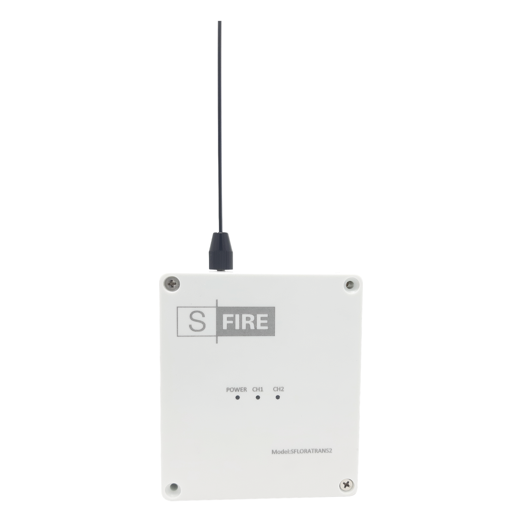 Transmisor inalámbrico / Entrada de 2 contactos secos NA / Distancia máxima de transmisión 2500 metros (Linea de vista) — SFIRE · SKU SF-LORA-TRANS