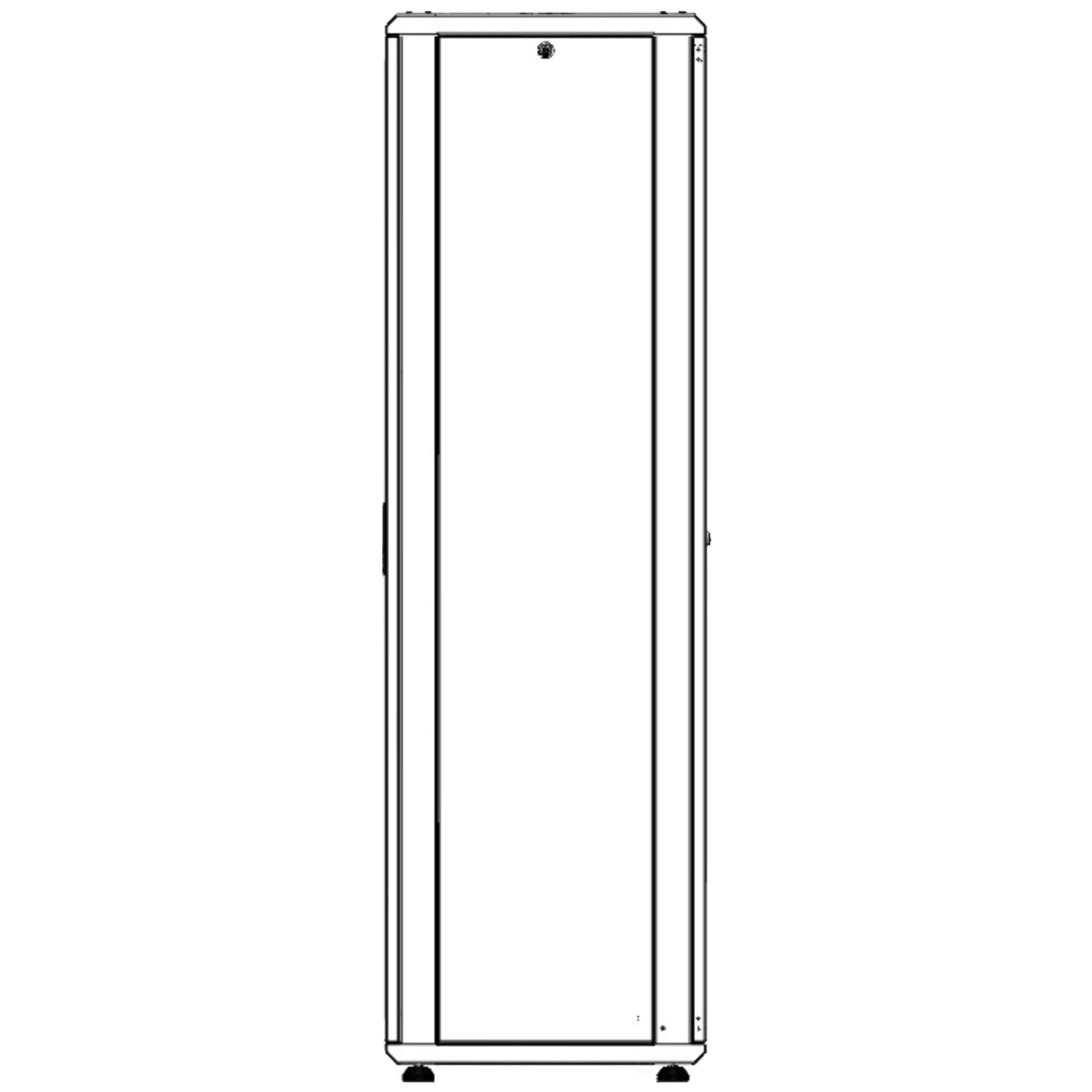 Gabinete Rack 42 Unidades / Piso 19 Pulgadas / Puerta Cristal Templado / Capacidad Carga 1000 Kg / Acero Calibres 16-18-20 / Ventilación Superior / Ruedas y Niveladores / Cerradura Seguridad