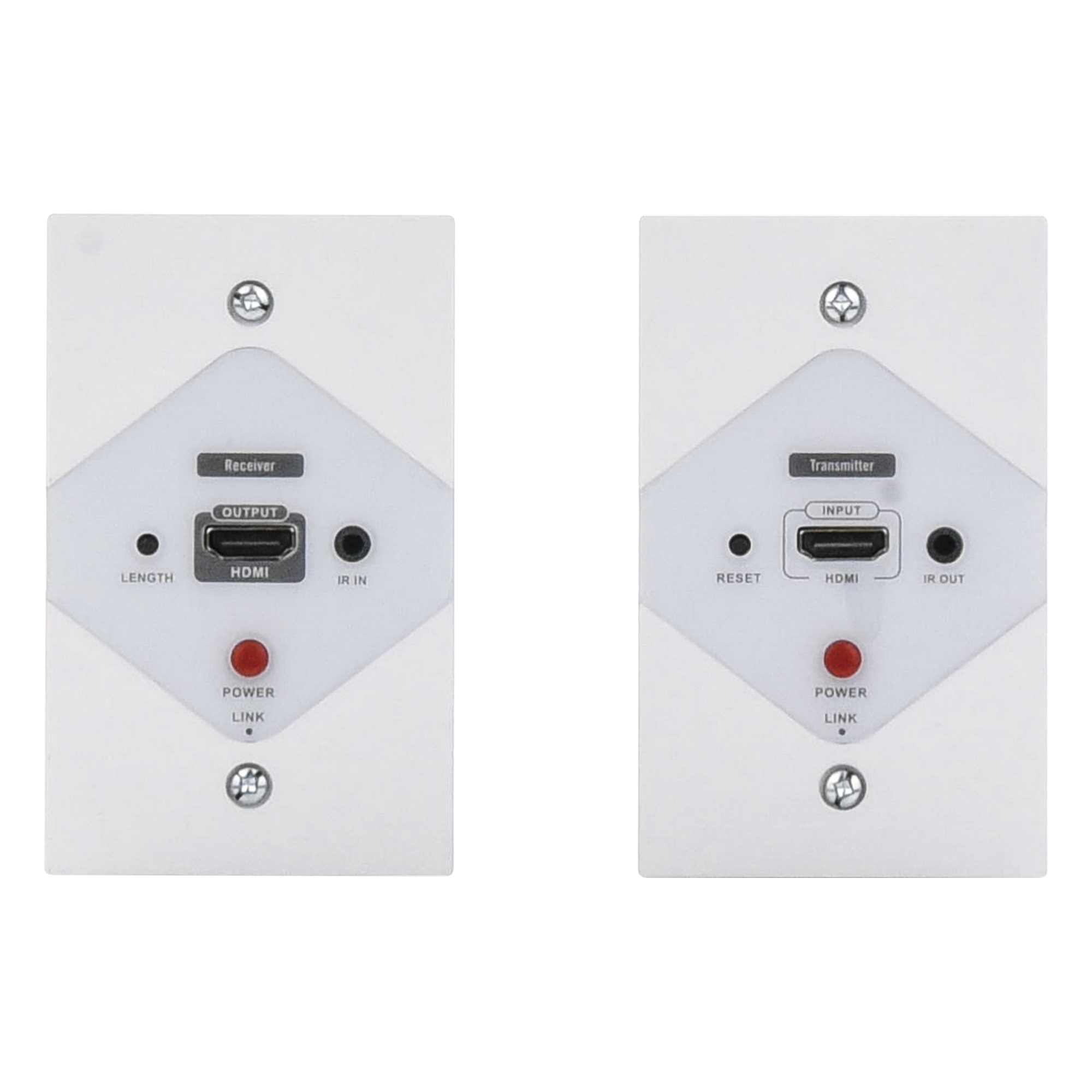 Kit Extensor HDMI en PLACAS DE PARED para distancias de 40 metros / Resolución 1080P @ 60 Hz / Cat 6/6A/ 7 / HDR/ Cero Latencia / Soporta Control Remoto / Placa de pared de 2.74 x 4.49” (tamaño estándar de EE.UU.). — EPCOM TITANIUM · SKU TT372W