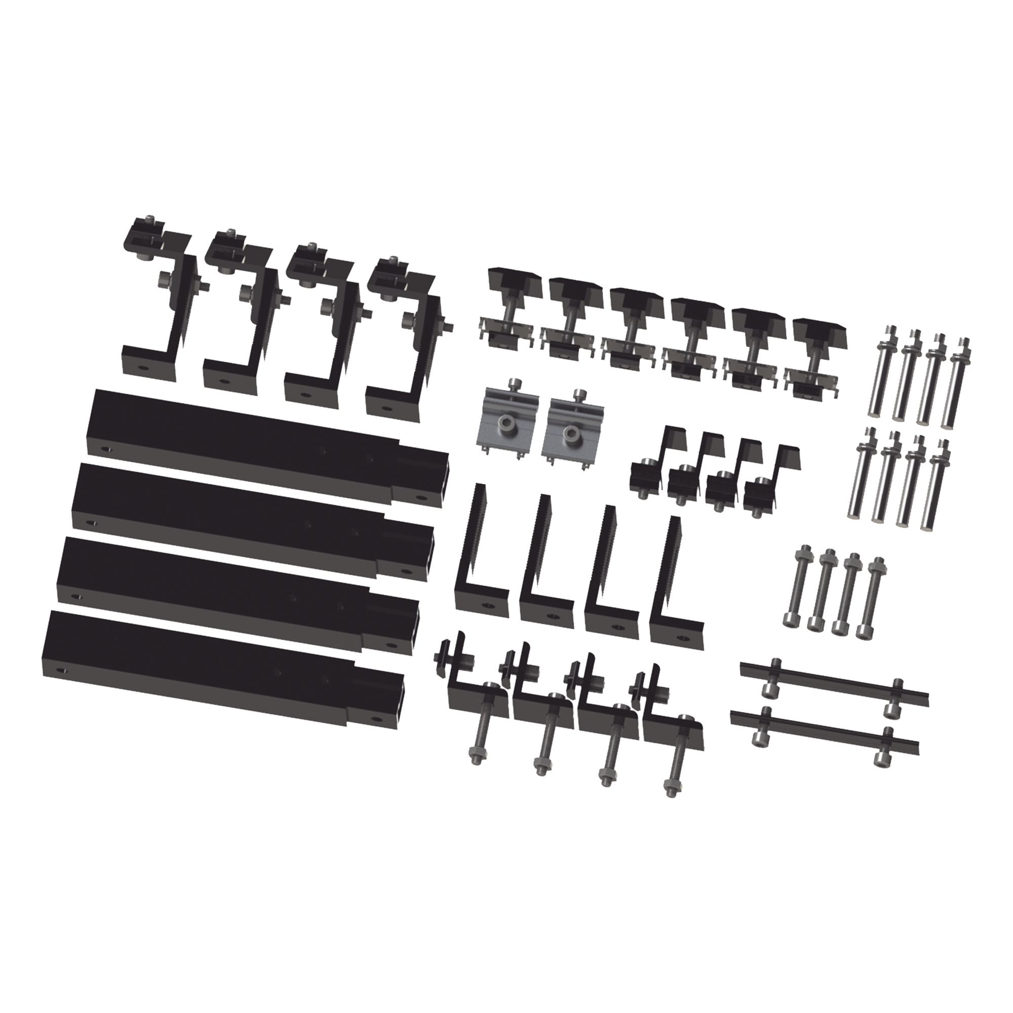 Caja de accesorios de aluminio negro anodizado para montaje VEKTOR8BLK , arreglo 1X4 para techo