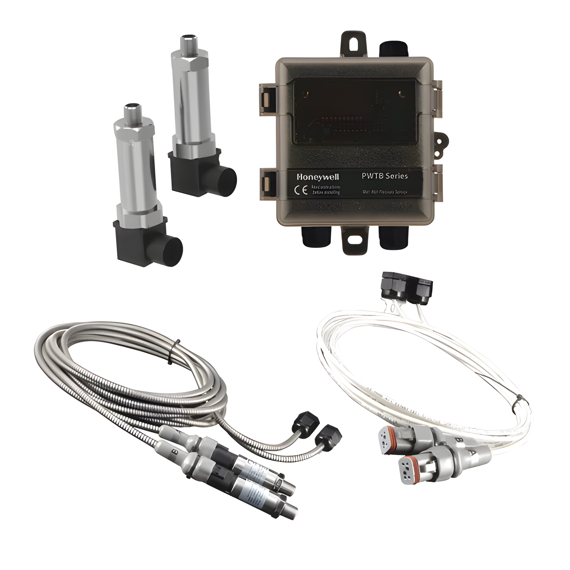 Transmisor de presión diferencial líquido/líquido para agua, sensor de 250 PSIG, cable armado de 9 pies, salida 4-20 mA o 0-5/10 Vdc — HONEYWELL BMS · SKU PWTB250-AC-9