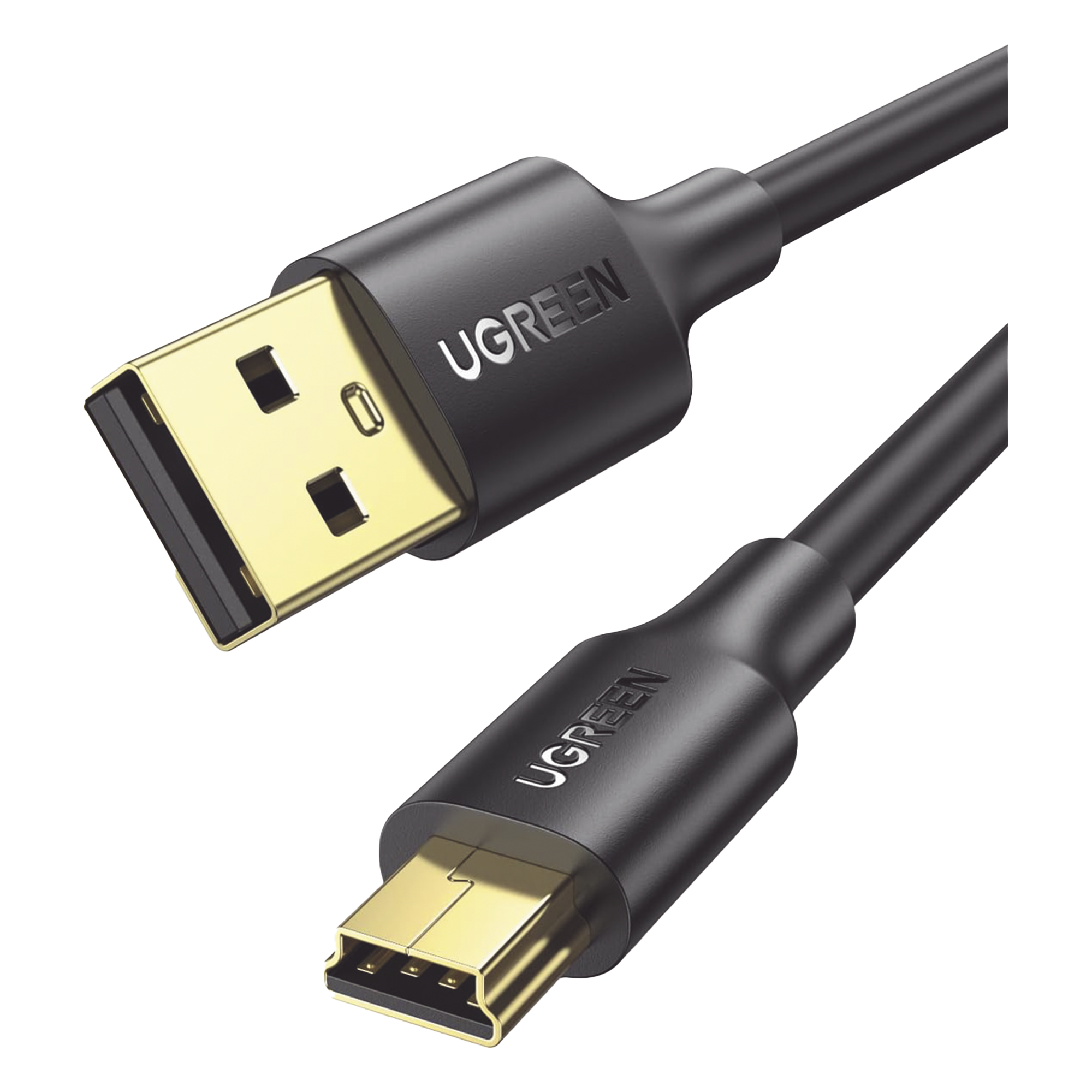 Cable USB-A 2.0 a Mini USB | 1m | Cable de Datos y Alimentación | 480Mps | Chip Inteligente | PVC | Para Discos Duros HDD o SSD, Go-Pro Hero, Mando de PS3, Cámaras Digitales, Reproductores MP3, MP4, etc. — UGREEN · SKU 10355