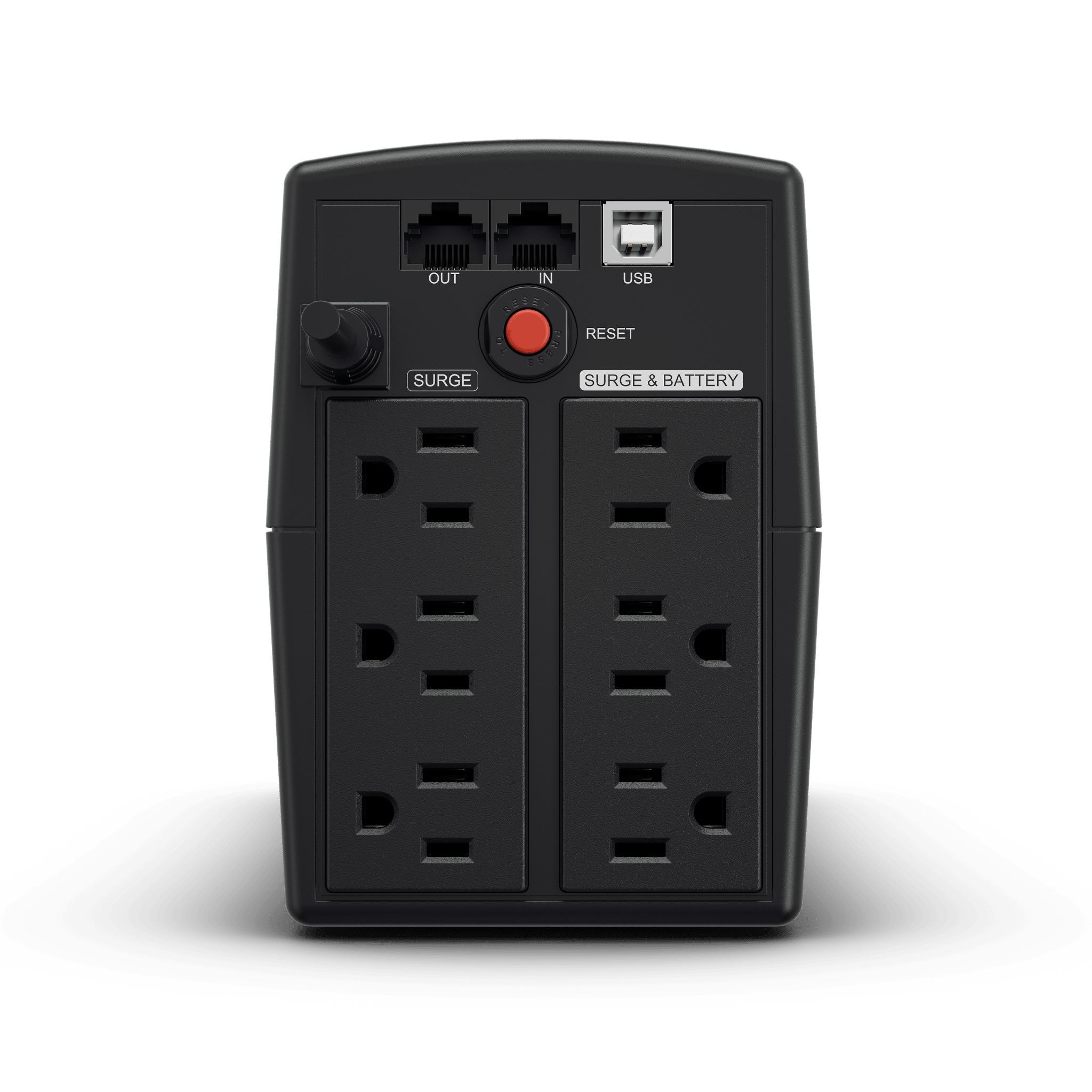 UPS de 900 VA/420 W, Topología Línea Interactiva, Entrada 120 Vca NEMA 5-15P, y 6 Salidas NEMA 5-15R, Con Regulador de Voltaje (AVR)