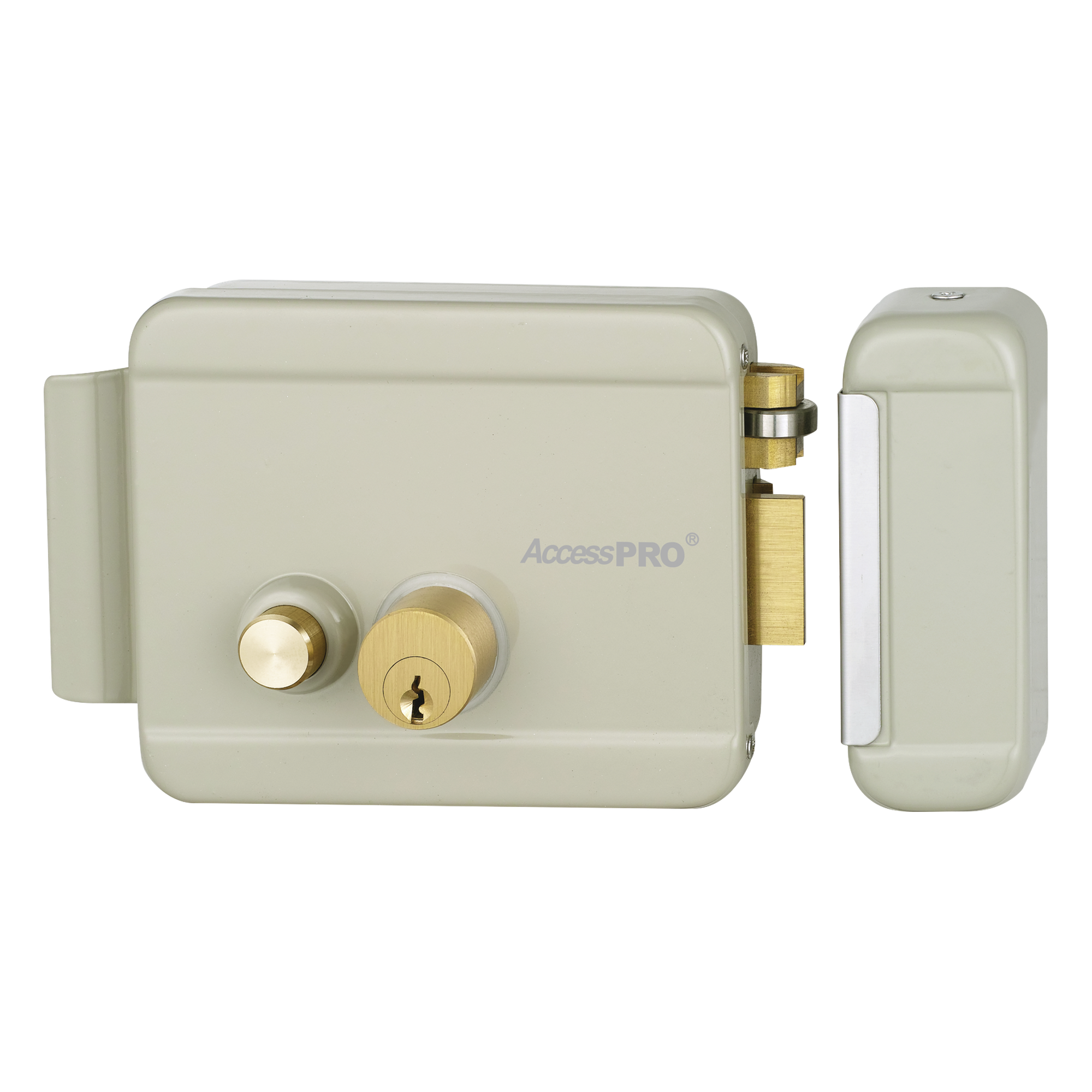 Cerradura Eléctrica con Botón de Salida/ Incluye Llave / Exterior / Derecha — ACCESSPRO · SKU ACCESSRIMB