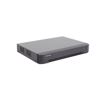 DVR 8 Canales TURBOHD + 8 Canales IP / 8 Megapixel (4K) / Audio de dos vías por Coaxitron / ACUSENSE / Reconocimiento Facial / 1 Bahía de Disco Duro / Salida de Video en 4K / H.265+