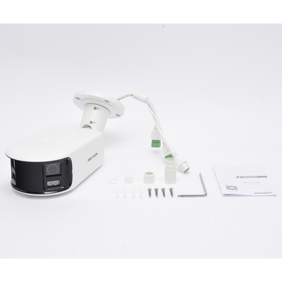 [FlexVu] [PROTECCIÓN ACTIVA] Bala IP Panorámica 8 Megapixel (4K) / 2 Lentes 4 mm (180°) / Imagen a Color 24/7 (ColorVu) / PoE / WDR 130° / IP67 / ACUSENSE / Luz Estroboscópica y Alarma Audible / 40 mts Luz Blanca / Micro SD