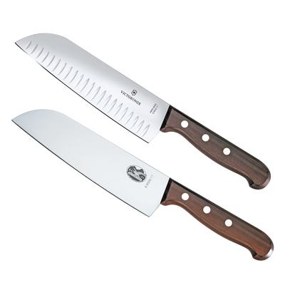Set de 2 Cuchillos Santoku Wood de Mango de Madera Palissandro Victorinox. La combinación Ideal para La Cocina. — VICTORINOX · SKU 6.8520.17G/P