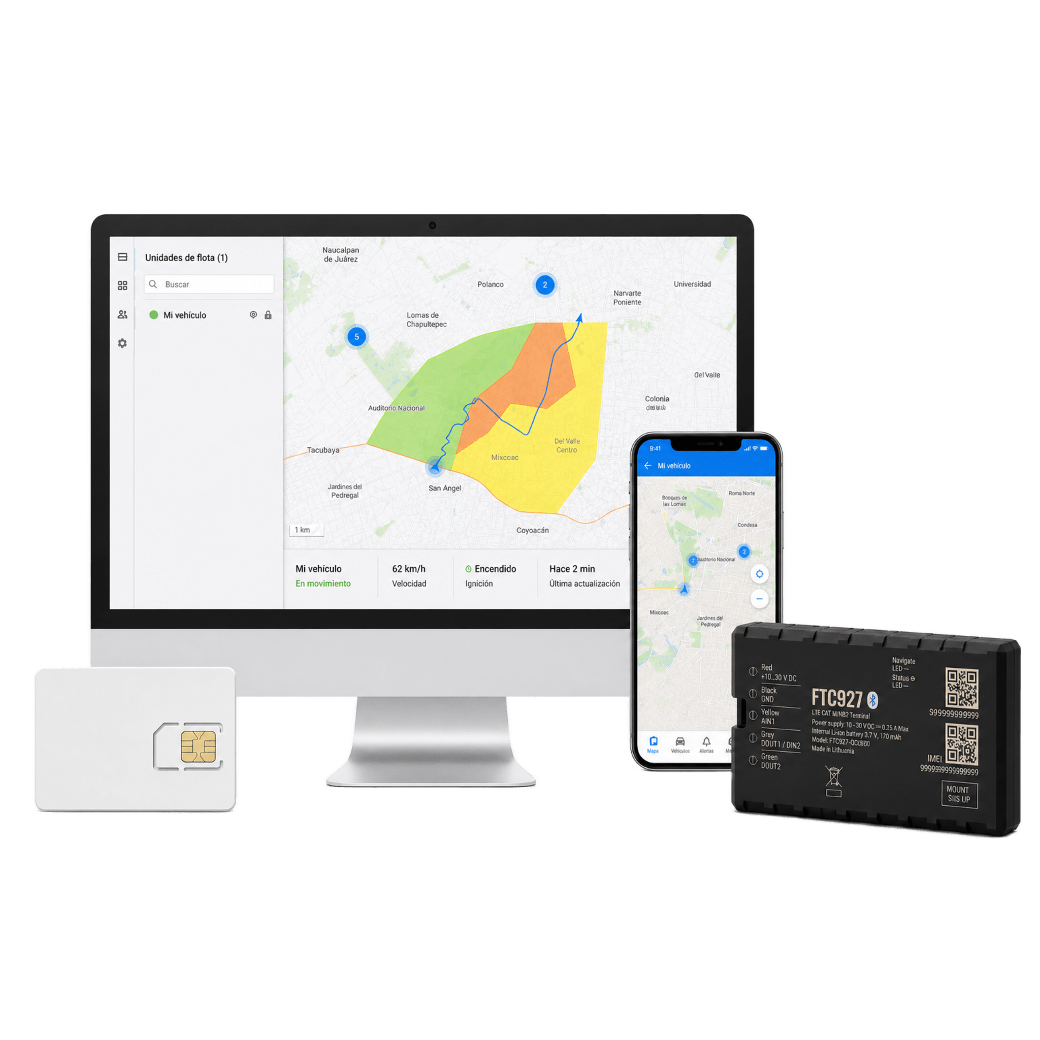 KIT DE Rastreador GPS Vehicular 4G LTE Cat 1/Precisión GNSS Mejorada/Anualidad de SIM600MB1Y/Anualidad de EPCOMGPSCODE