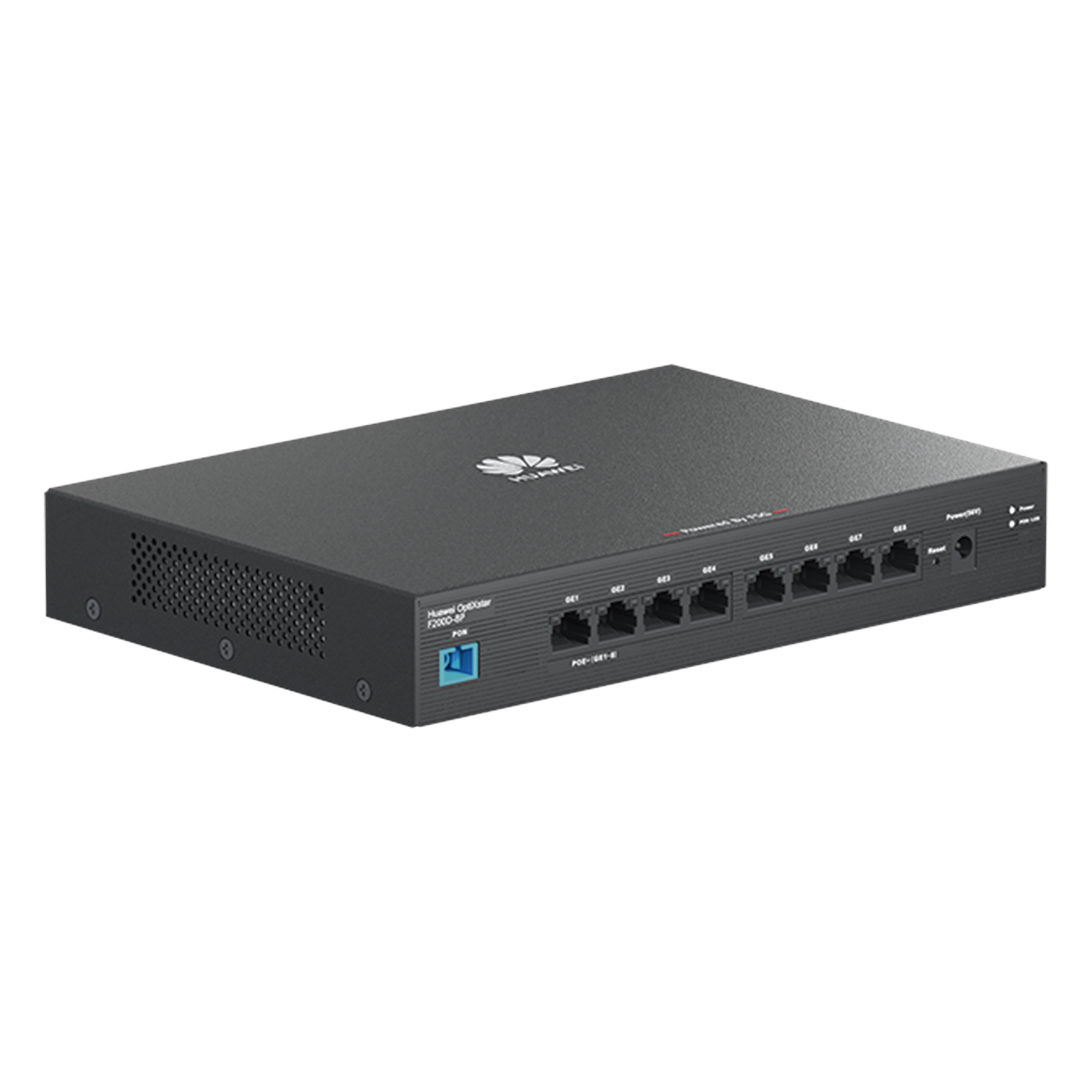 HUAWEI MiniFTTO - ONU PoE / 8 puertos 10/100/1000Mbps PoE + 1 PON (SC/UPC)/ Downstream 2.488 Gbps / Upstream 1.244 Gbps / modo puente / 120 W/ Administración Nube · SKU F200D-8P