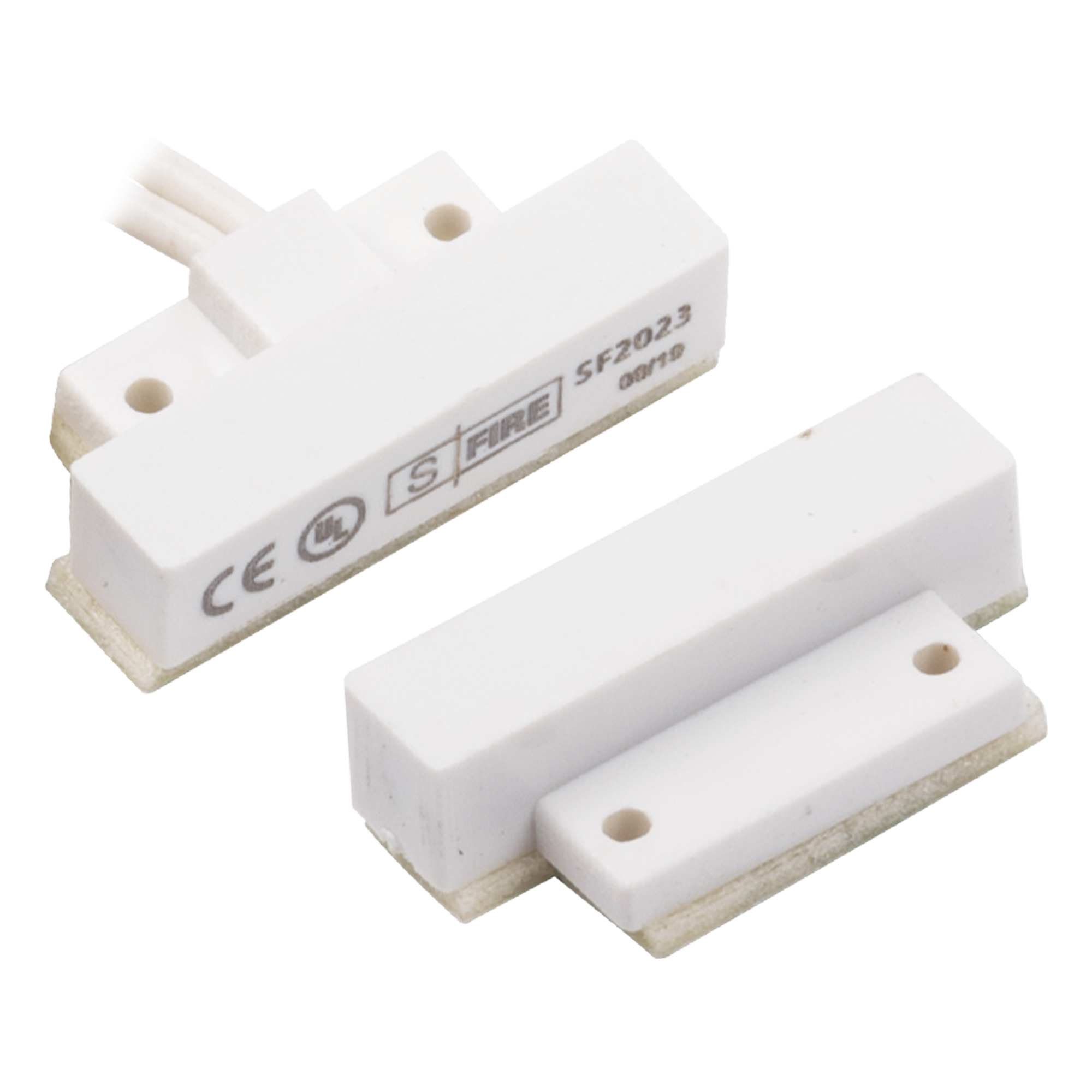 Contacto Magnético Ultra Compacto / GAP 13 mm (0.51 in) / Reed Switch NC / 12 VCC / Puertas y Ventanas — SFIRE · SKU SF-2023