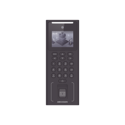 Terminal Facial MinMoe WiFi con Batería de Respaldo / Deep Learning / 500 Rostros / 3,000 Huellas y Tarjetas MIFARE / HikConnect Teams / Pantalla 2.4" — HIKVISION · SKU DS-K1T321MFWX-B/S