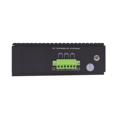 Switch PoE Industrial No administrable / Puertos 1-2 PoE 802.3 af/at y PoE 24 Vcc Pasivo 30W / Puertos 3-4 PoE 802.3 af/at/bt Hasta 60W / Puertos 5-8 PoE 802.3 af/at Hasta 30W / Los 8 puertos son Gigabit + 2 SFP combo / Presupuesto 300W