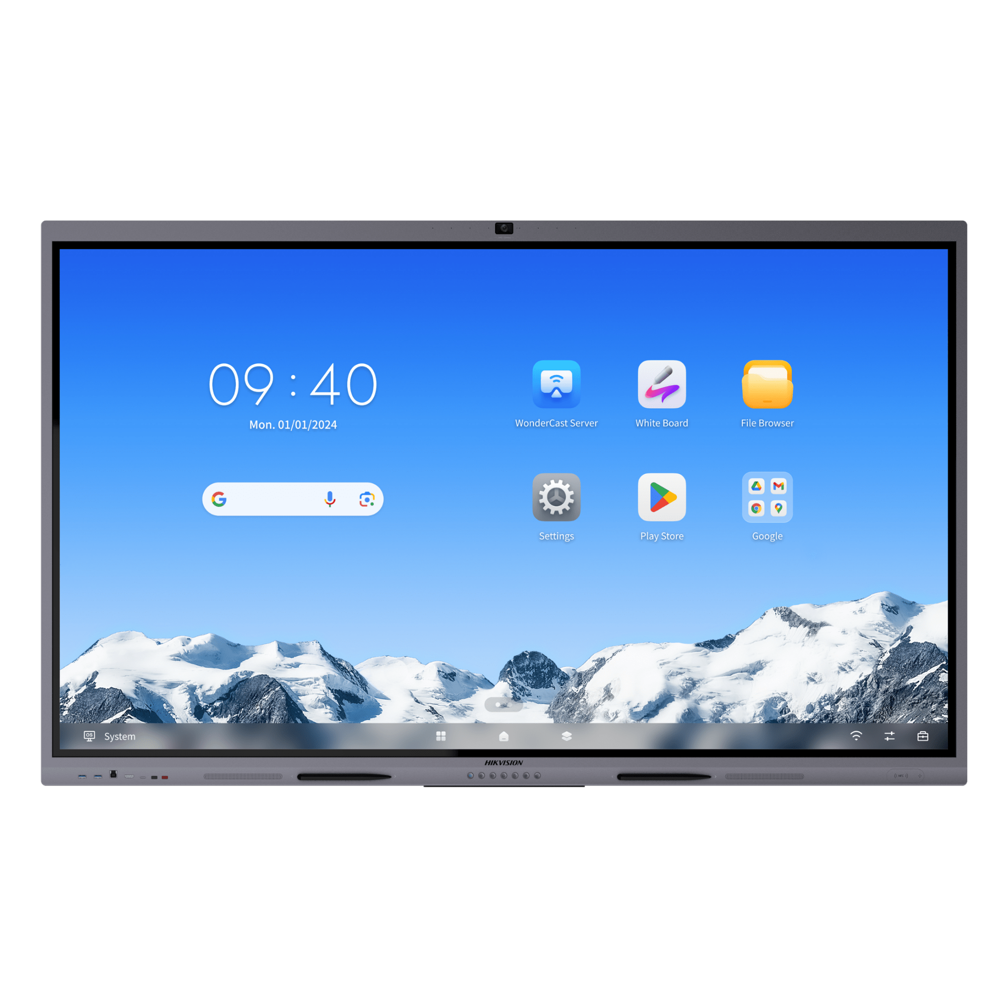 Pantalla Interactiva Touch de 65" Android 14 / Asistentes IA / Google Suite Preinstalado con Certificación EDLA / Cámara Web 8 MP / Resolución 4K / Bocinas Integradas / Entradas HDMI y VGA / Incluye 2 Lápices para Escribir