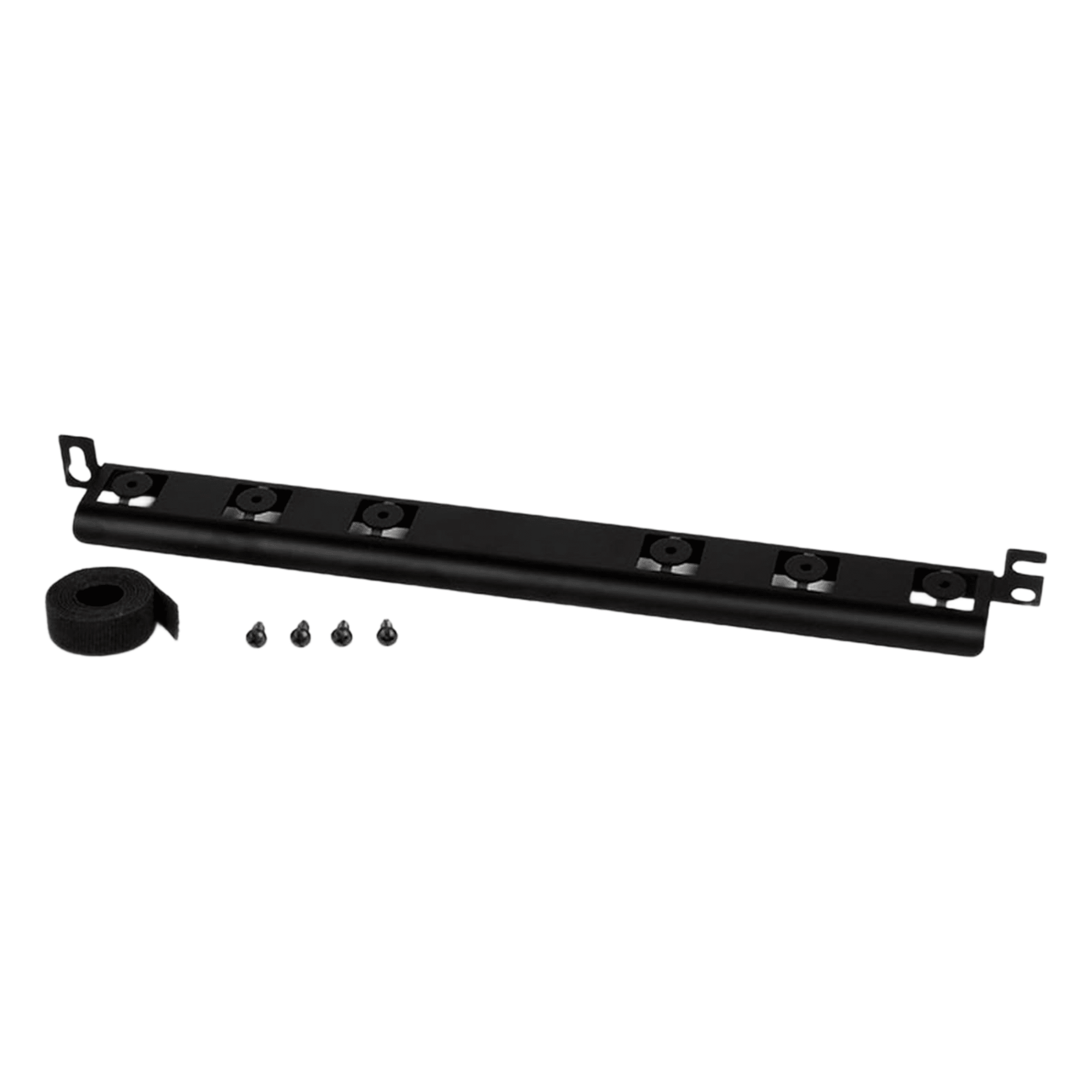 Barra de Alivio de Tensión / 1U / Rack 19" / 72 Cables / Acero CRS / Color Negro — PANDUIT · SKU SRBM19BLY