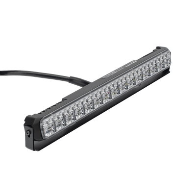 Luz Auxiliar de 45 LED, Top Rojo, Tricolor Rojo/Ambar/Blanco, 11.42", Lente Transparente, SAE