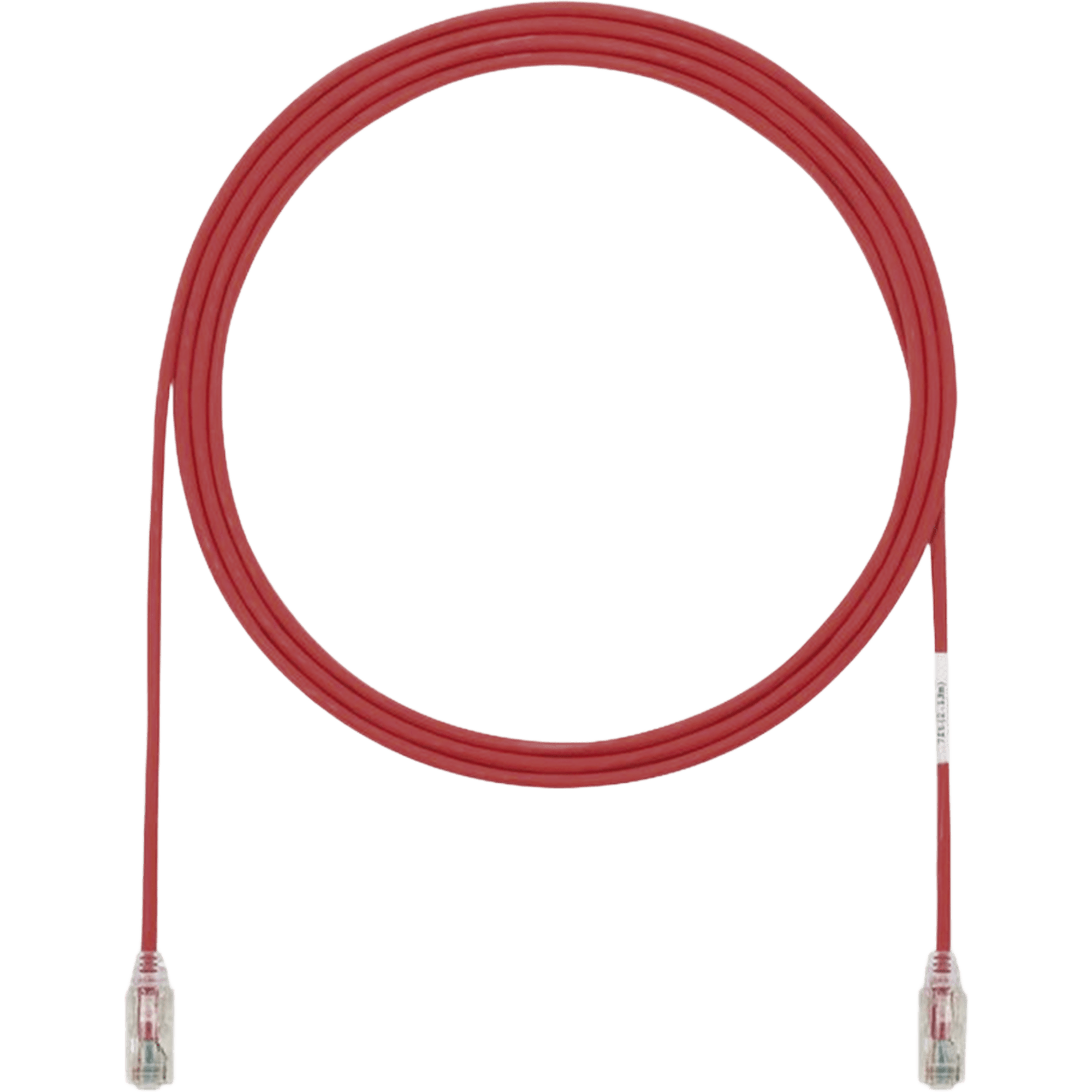 Cable de Parcheo TX6, UTP Cat6, Diámetro Reducido (28AWG), Color Rojo, 0.3 Metros (1 Pie)