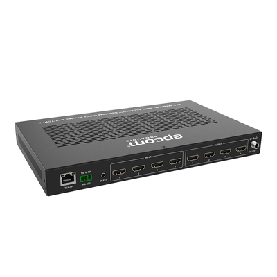 Matriz HDMI 4×4 | Video Wall | Seamless Switch | 10 Modos de Visualización | 4K@60Hz 4:4:4 | HDMI 2.0b y HDCP 2.2 | Control vía Web, IR, RS-232 y TCP/IP