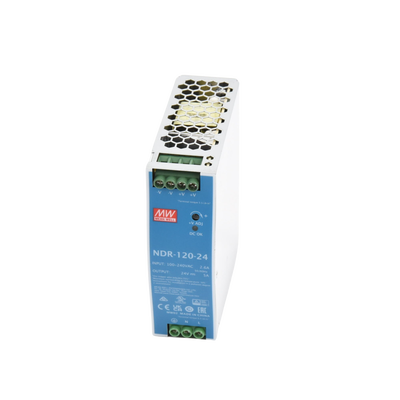 Fuente de Poder para Riel DIN / 120W / Salida 24Vcc 5A / Entrada Universal 90-264Vca / Eficiencia 88%