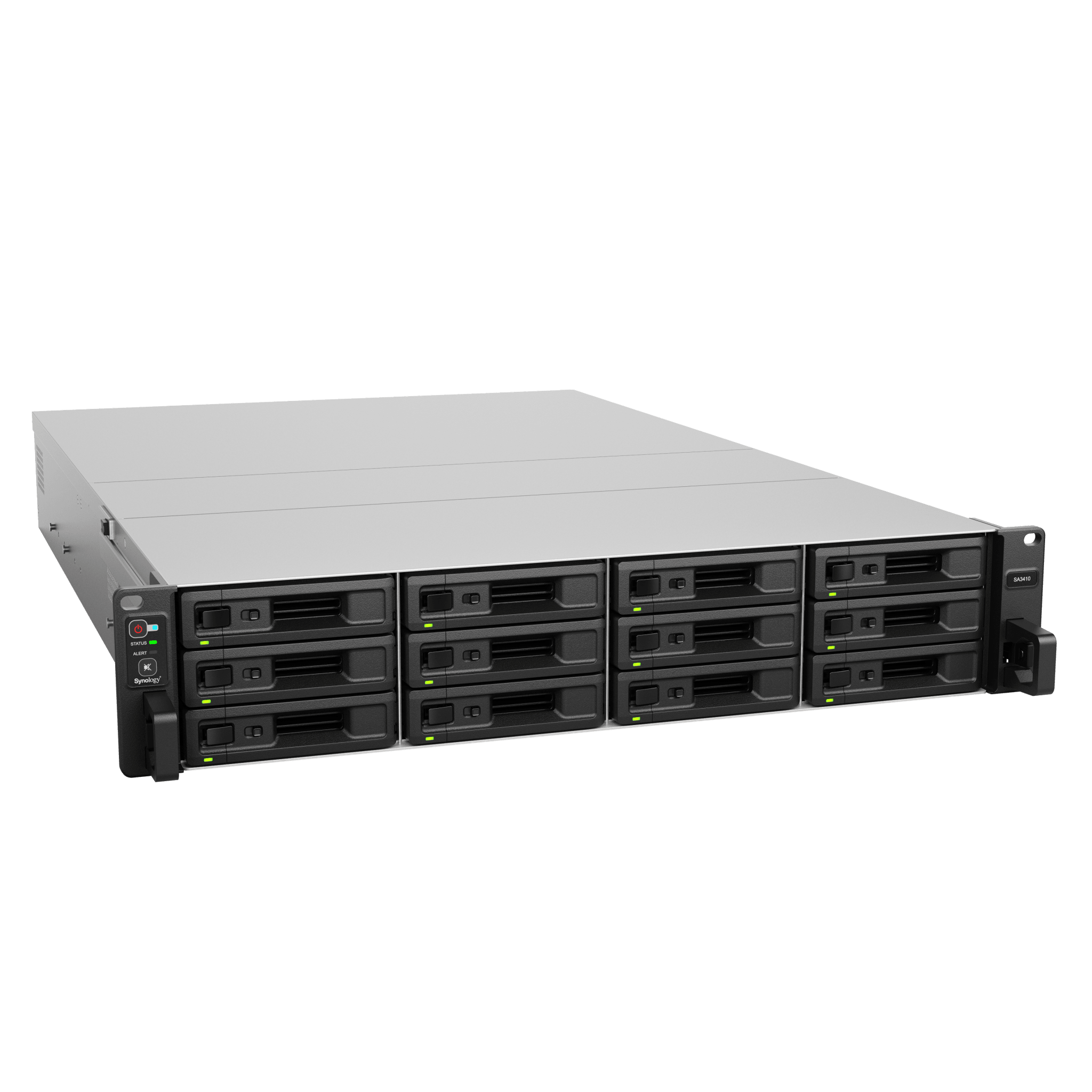 Servidor de Almacenamiento Synology SA3410 | 12 Bahías | Escalable hasta 96 Bahías | 1.728 PB de Capacidad Bruta | 6.200 MB/s Lectura Secuencial | 3.000 MB/s Escritura Secuencial | 10GbE RJ-45 | PCIe 3.0.