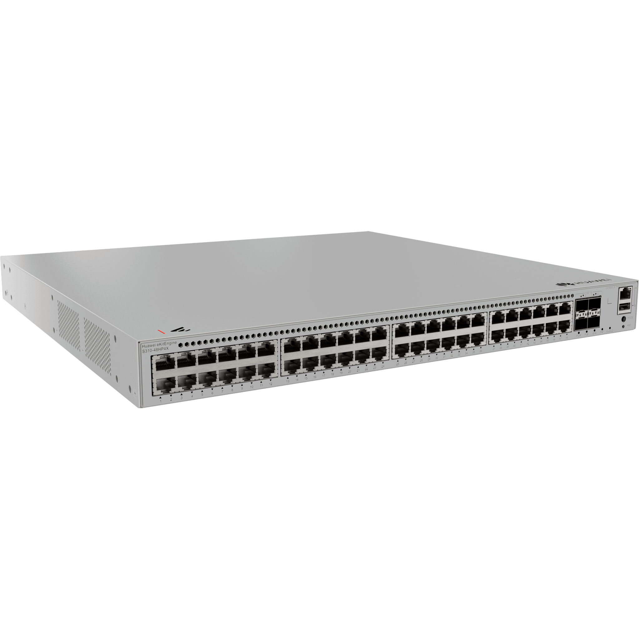 Switch Core/Distribución eKit Administrable / Capa 3 / 48 puertos Gigabit PoE+ + 4 SFP+ / PoE Perpetuo / PoE Budget 849 W / Sin Licenciamiento