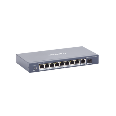 Switch PoE+ / No Administrable / 7 Puertos 1000 Mbps 802.3 af/at (30 W) / 2 Puertos 1000 Mbps Hi-PoE (90 W) / 1 Puertos 1000 Mbps Uplink / 1 Puerto SFP / Modo Extendido hasta 300 Metros / 110 Watts