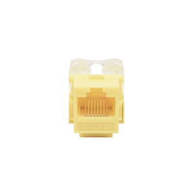 Módulo Jack Keystone Cat6 con Terminación 110 (Punchdown) para Faceplate - Color Amarillo