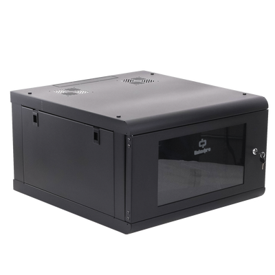 Gabinete de Pared con Puerta de Cristal Templado, 635 mm de Profundidad, 6U Rack de 19 in, Acero Reforzado