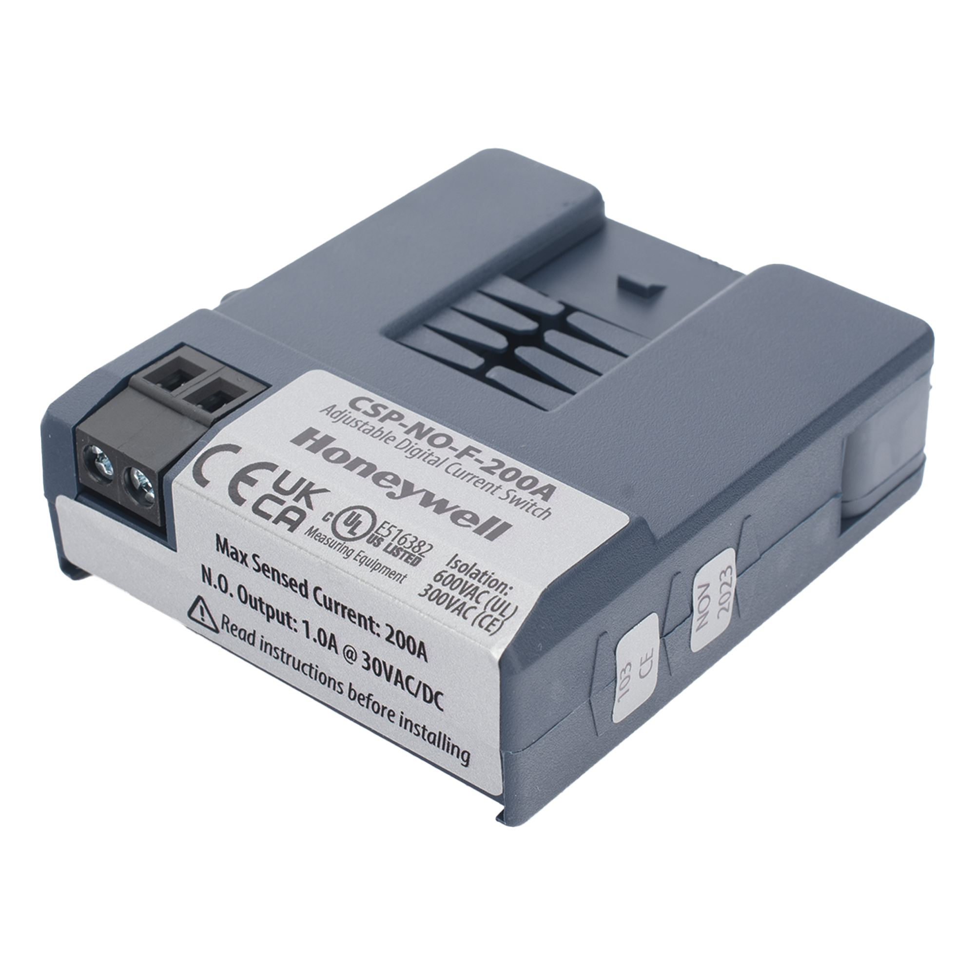 Interruptor de corriente de núcleo dividido, disparo fijo 0.35 A, máximo 200 A, para monitoreo de motores y bombas — HONEYWELL BMS · SKU CSP-NO-F-200A
