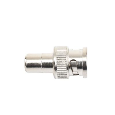 Adaptador en Línea para 75 Ohm, de Conector BNC Macho a RCA Hembra en Aplicaciones de Audio-Video para Cámaras, Monitores y DVR's.