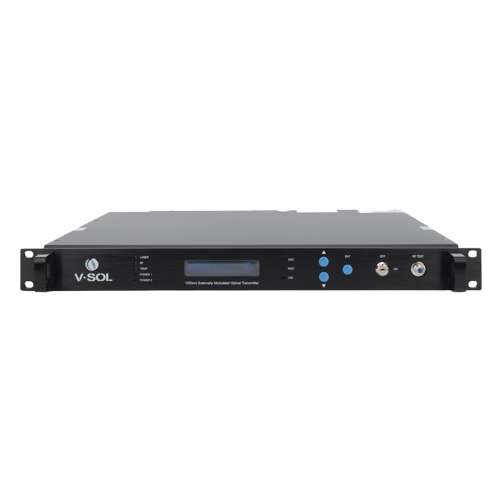 Transmisor Óptico de 2 salidas de 9dB con doble fuente de poder — V-SOL · SKU V8810TE-9