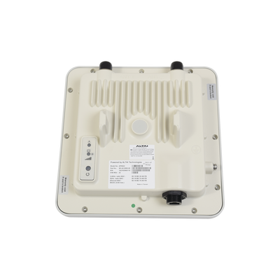 Punto de Acceso Super WiFi, Doble Banda, Conectorizado en 2.4 GHz (Hasta 600 m con Antena de 12 dBi), Hasta 300 m con Antena Integrada de 16 dBi en 5 GHz.